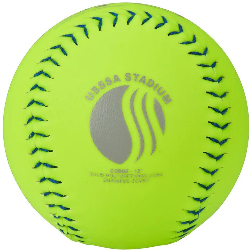 Champro-GSP-47-USSSA-12-Inch-Slowpitch-Softball-CSB88-Optic-Yellow-Durahide-Front-View