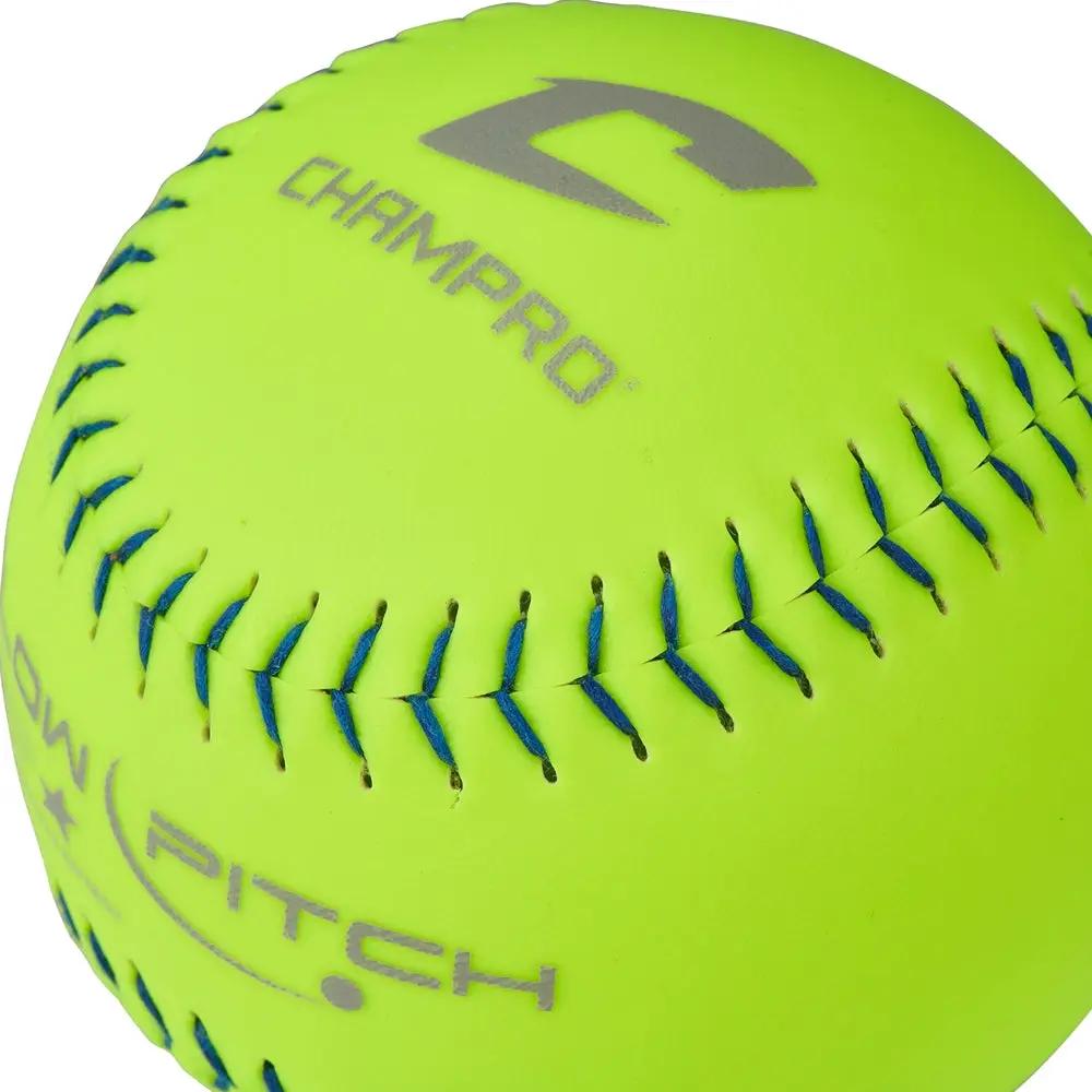 Champro-GSP-47-USSSA-12-Inch-Slowpitch-Softball-CSB88-Optic-Yellow-Durahide-Front-View