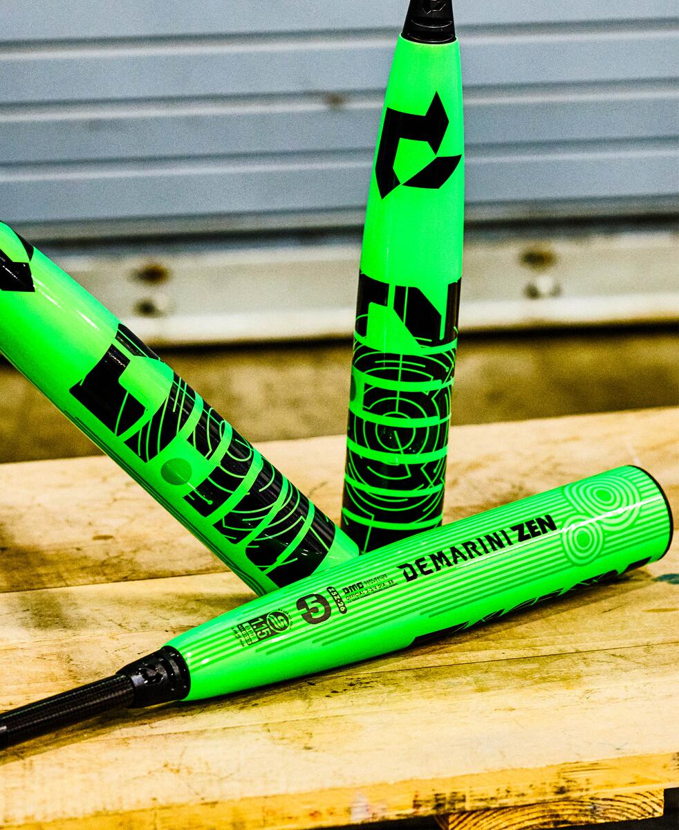 2026 DeMarini Zen -5 USSSA Baseball Bat WBD2593010 neon green and black two-piece composite design