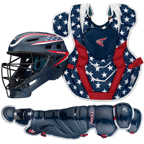 Easton-Elite-X-ELXKITA-Adult-Catchers-Box-Set-Helmet-Chest-Protector-Leg-Guards-USA-Front-View
