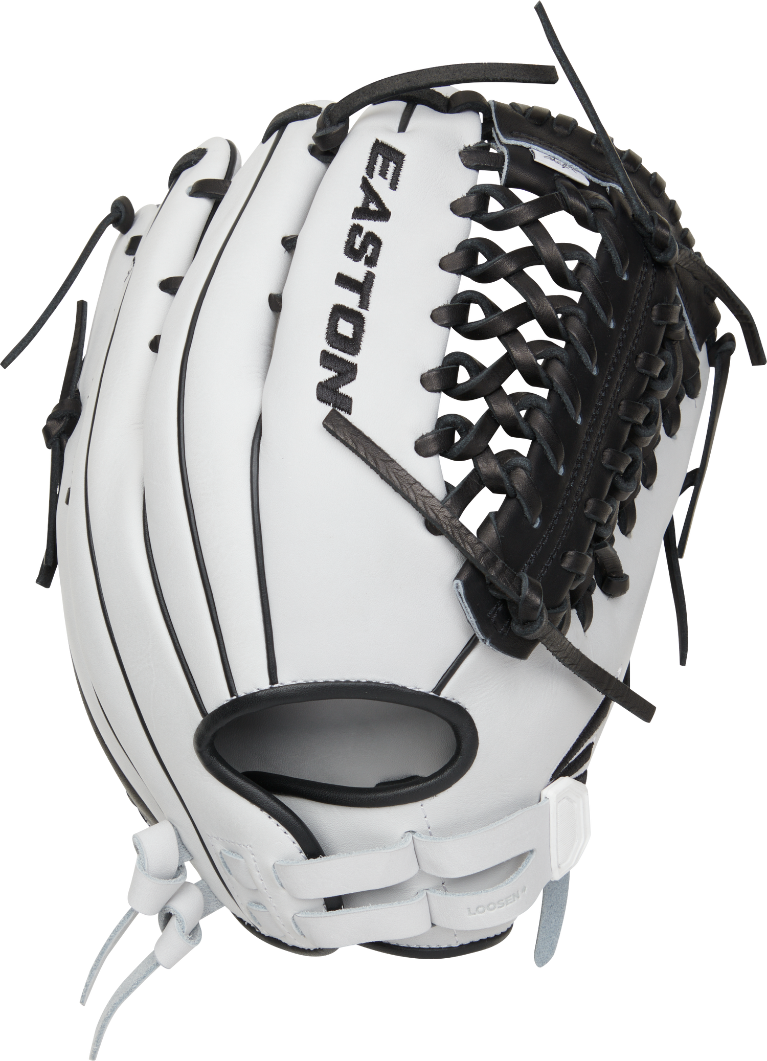 Easton-HM828-Haylie-McCleney-Professional-Collection-12-75-Inch-White-Black-Fastpitch-Softball-Outfield-Glove-Front-Back-View