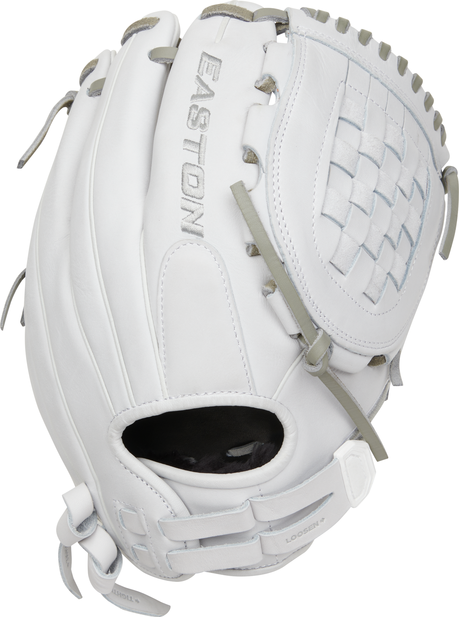 Easton-Pro-Collection-EPCFP120-3W-12-Inch-White-Gray-Basket-Web-Fastpitch-Softball-Infield-Glove-Front-Back-View