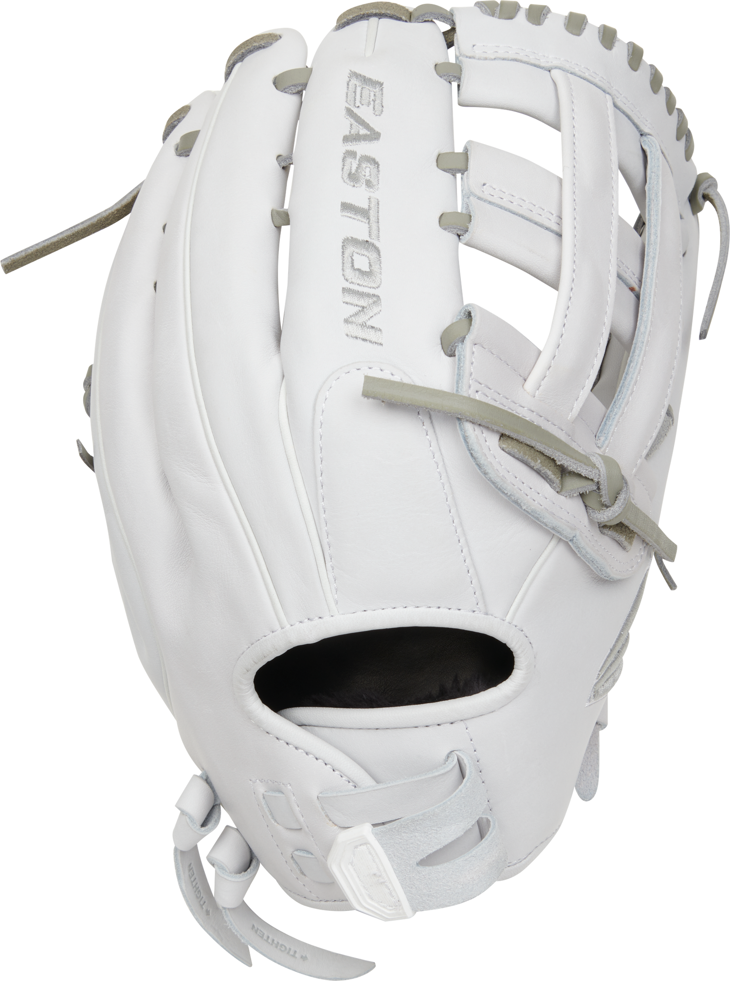Easton-Pro-Collection-EPCFP130-6W-13-Inch-White-Gray-Pro-H-Web-Fastpitch-Softball-Outfield-Glove-Front-Back-View