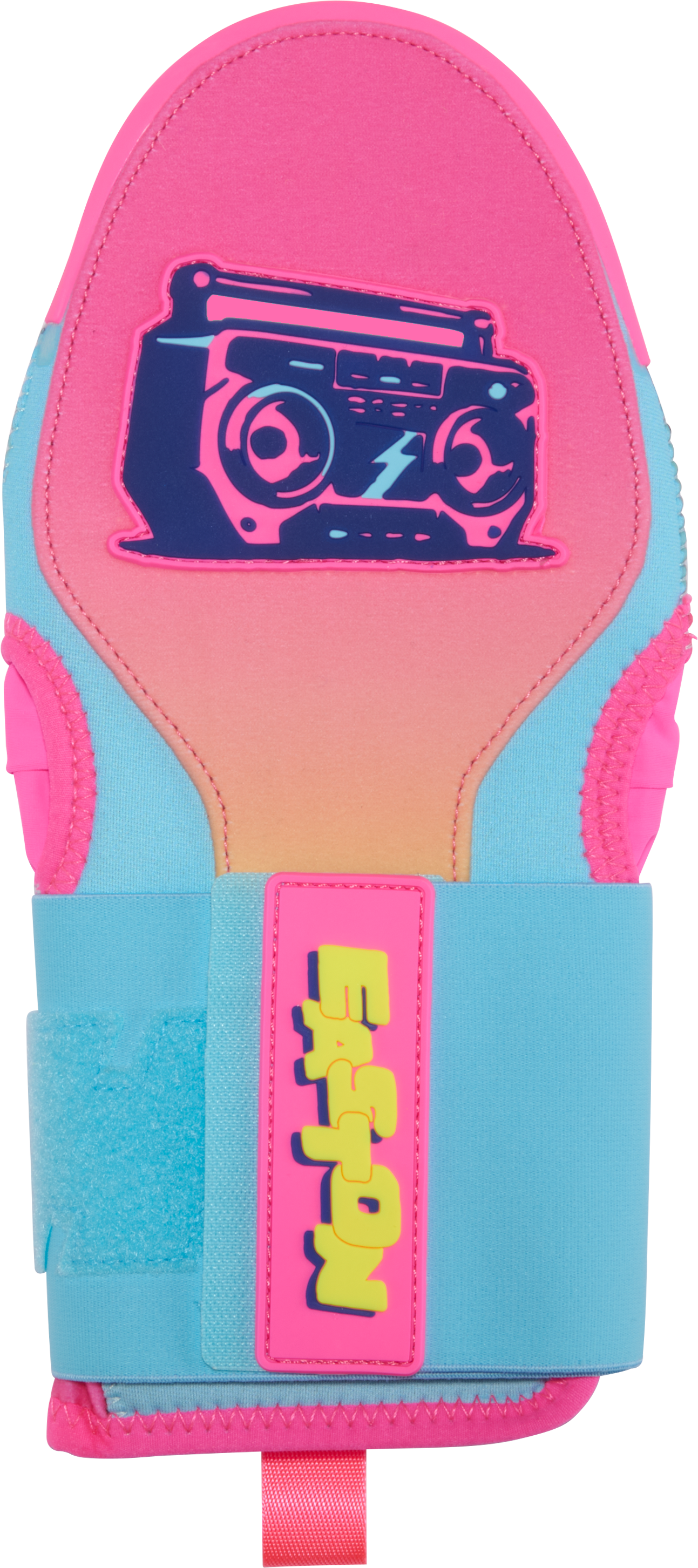 easton-spring-break-baseball-sliding-mitt-esldmitt-boombox-pink-blue-gradient-sliding-mitt-front-view