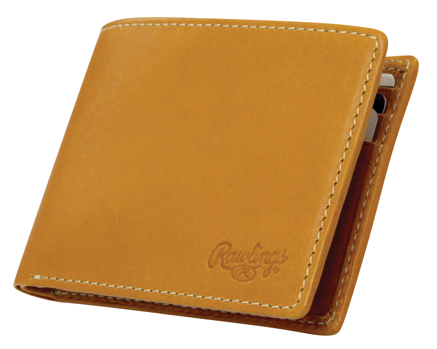 Rawlings-Heart-of-the-Hide-HOHWT-Tan-Leather-Bifold-Wallet-Exterior-Closed-View