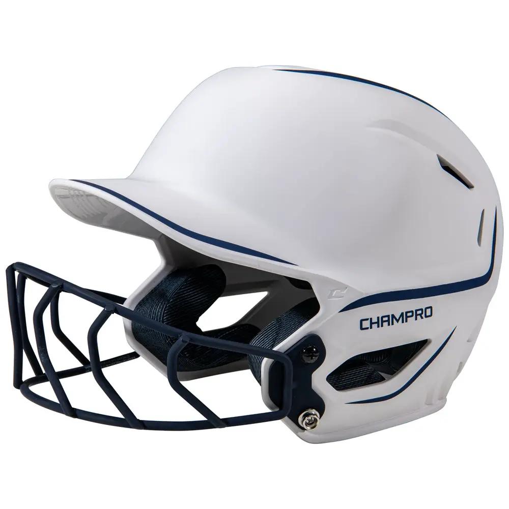 Champro HXE Two-Tone Matte Softball Helmet with Facemask, Navy / M