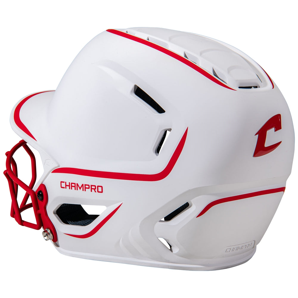 Champro-HXE-Two-Tone-Matte-Medium-Softball-Helmet-Facemask-HXEFPM2-Scarlet-Front-View