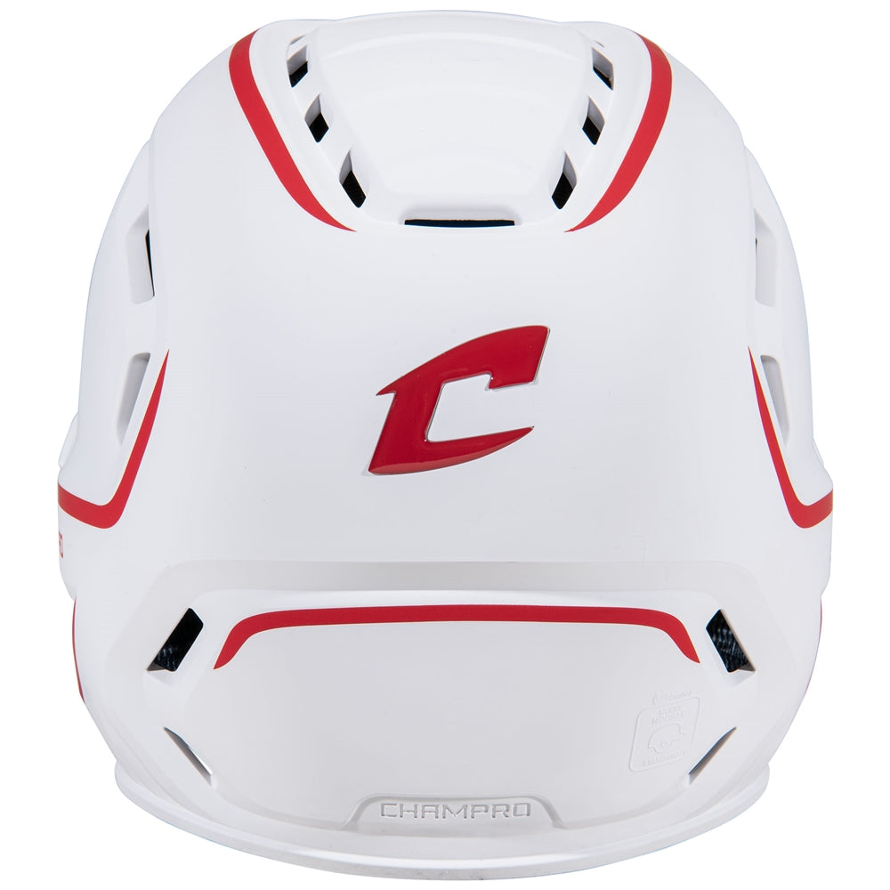 Champro-HXE-Two-Tone-Matte-Medium-Softball-Helmet-Facemask-HXEFPM2-Scarlet-Front-View