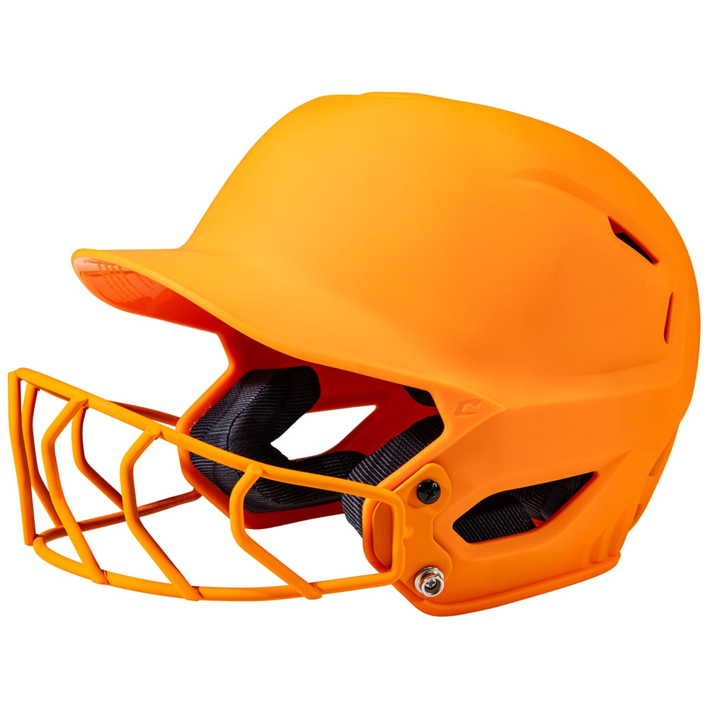 Champro-HXE-Matte-Medium-Softball-Helmet-Facemask-HXEFPM-Knoxville-Orange-Front-View