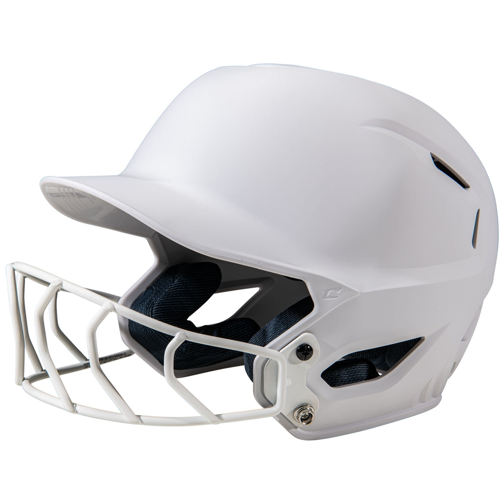 Champro-HXE-Matte-Medium-Softball-Helmet-Facemask-HXEFPM-White-Front-View
