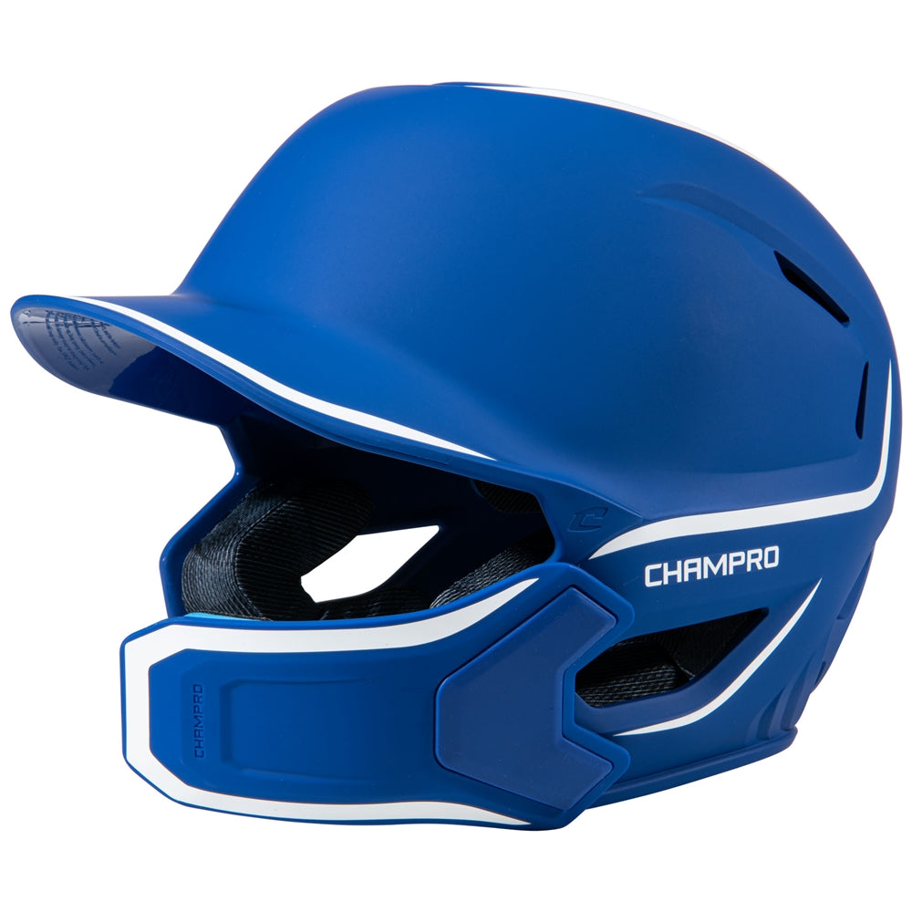 Champro-HXE-Matte-Large-Baseball-Helmet-Jaw-Guard-HXEM2JG-Royal-Front-View