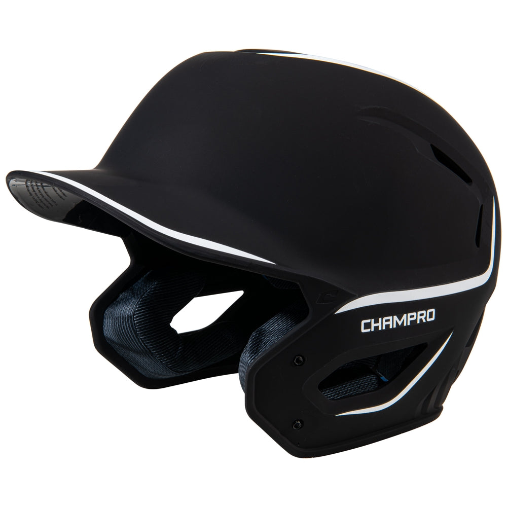 Champro-HXE-Two-Tone-Matte-Large-Baseball-Helmet-HXEM2-Black-Front-View