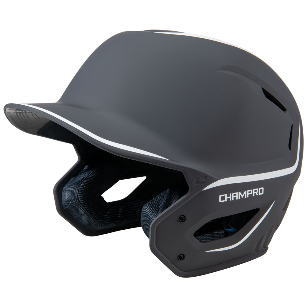 Champro-HXE-Two-Tone-Matte-Large-Baseball-Helmet-HXEM2-Graphite-Front-View