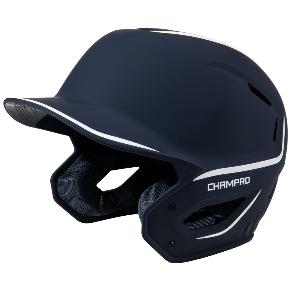 Champro-HXE-Two-Tone-Matte-Large-Baseball-Helmet-HXEM2-Navy-Front-View