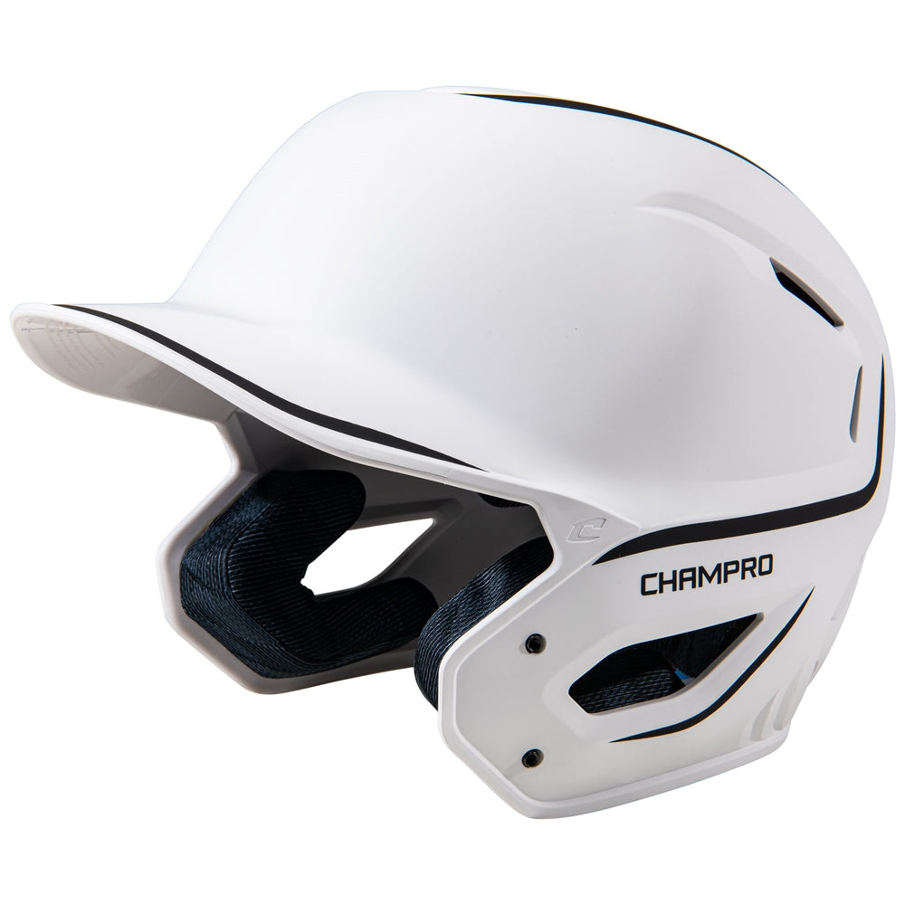 Champro-HXE-Two-Tone-Matte-Large-Baseball-Helmet-HXEM2-White-Front-View