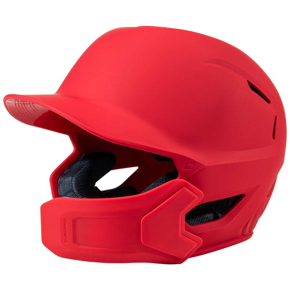 Champro-HXE-Matte-Large-Baseball-Helmet-Jaw-Guard-HXEMJG-Scarlet-Front-View