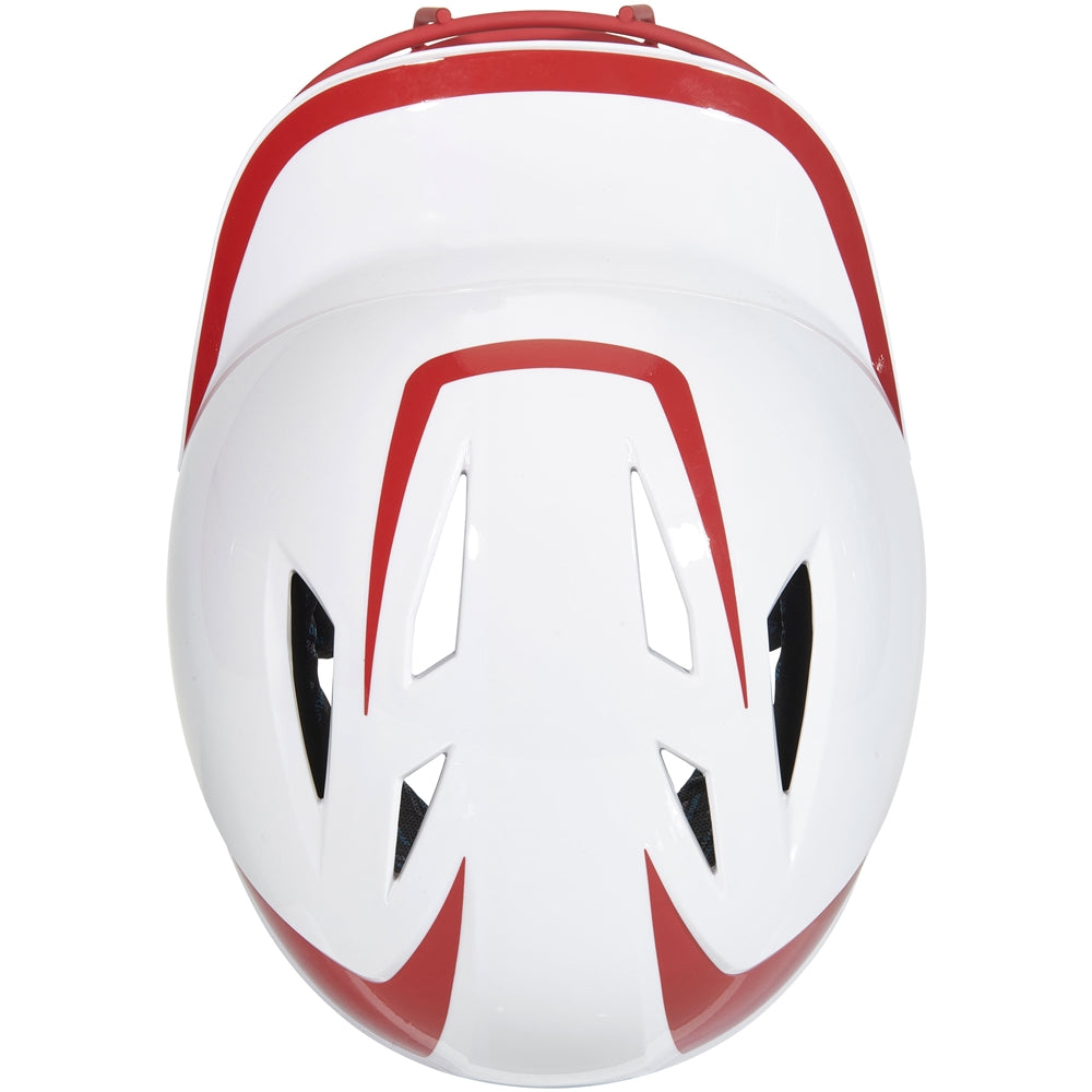 Champro-HX-Rise-Pro-Fastpitch-Junior-Batting-Helmet-Facemask-HXFPG2-White-Scarlet-Front-View