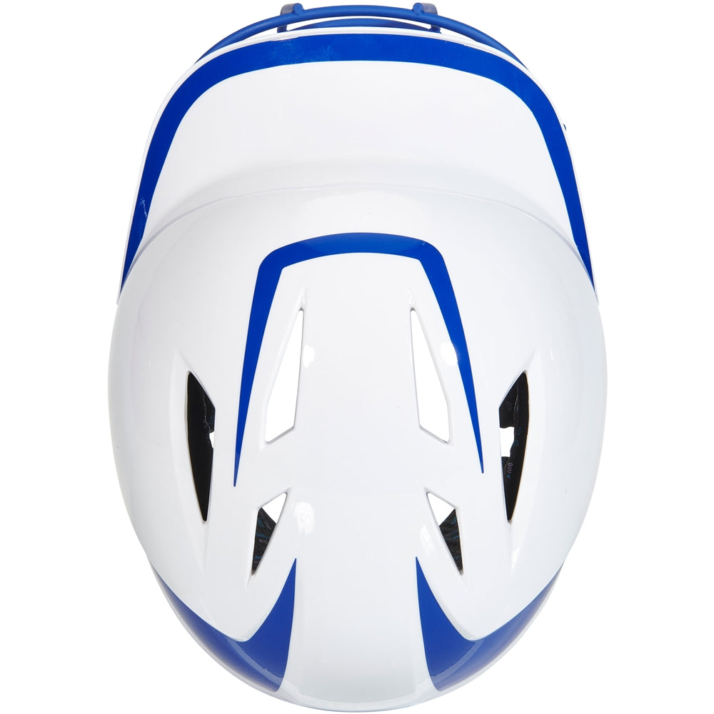 Champro-HX-Rise-Pro-Fastpitch-Senior-Batting-Helmet-Facemask-HXFPG2-White-Royal-Front-View