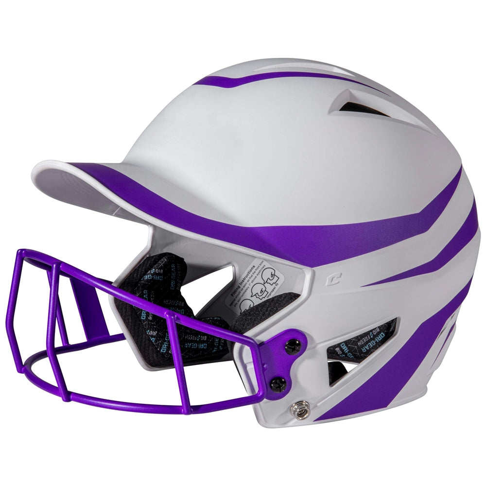 Champro-HX-Rise-Legend-Fastpitch-Junior-Batting-Helmet-Facemask-HXFPM2-Purple-Front-View