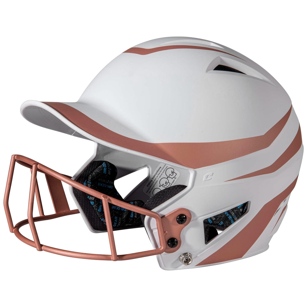Champro-HX-Rise-Legend-Fastpitch-Junior-Batting-Helmet-Facemask-HXFPM2-Rose-Gold-Front-View