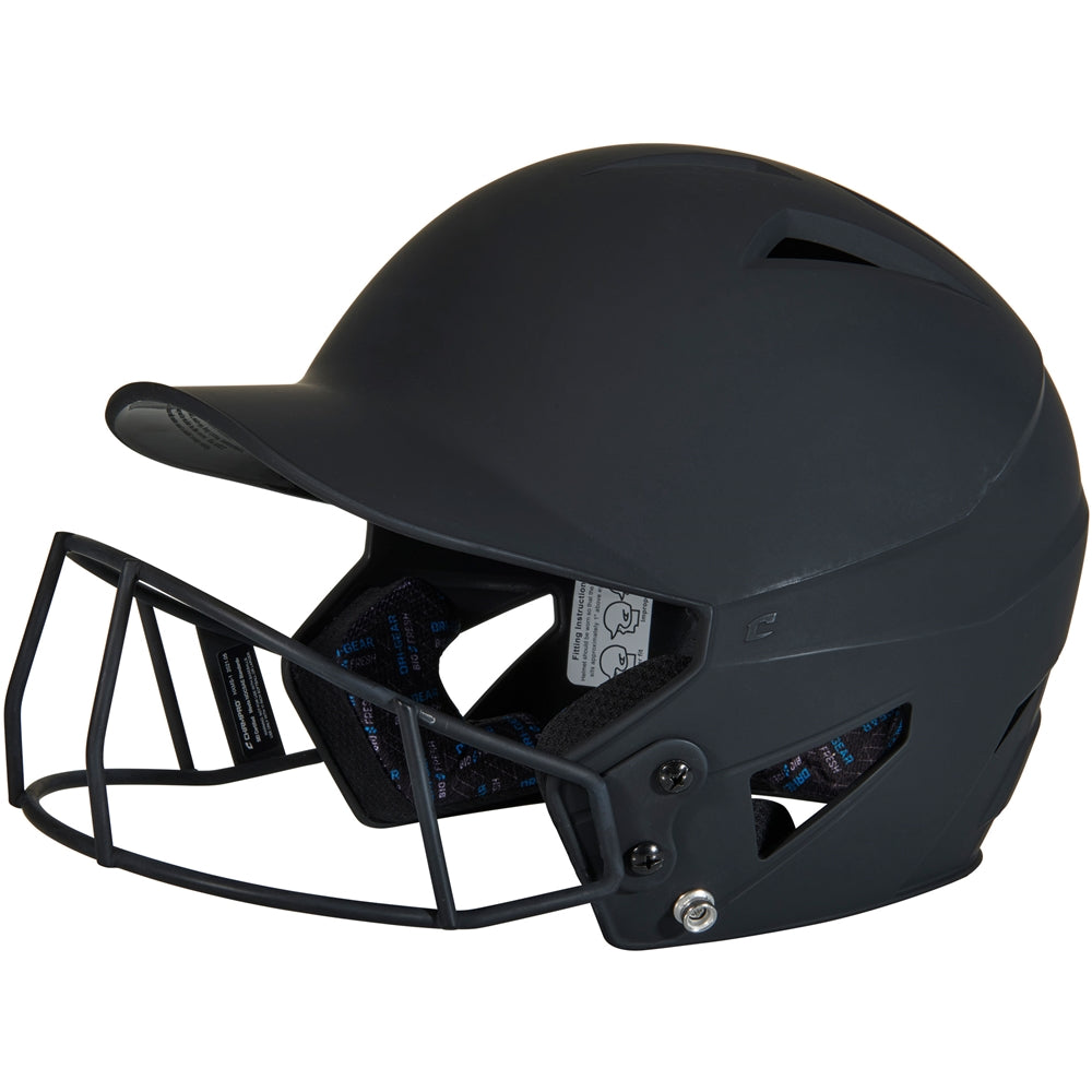 Champro-HX-Rise-Fastpitch-Batting-Helmet-Facemask-HXFPM-Black-Front-View