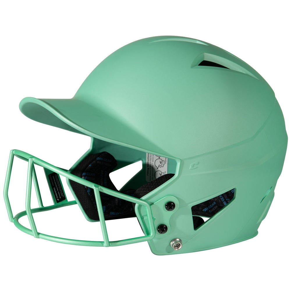 Champro-HX-Rise-Fastpitch-Batting-Helmet-Facemask-HXFPM-Mint-Front-View