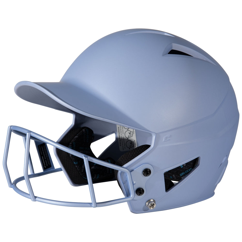 Champro-HX-Rise-Fastpitch-Batting-Helmet-Facemask-HXFPM-Periwinkle-Front-View