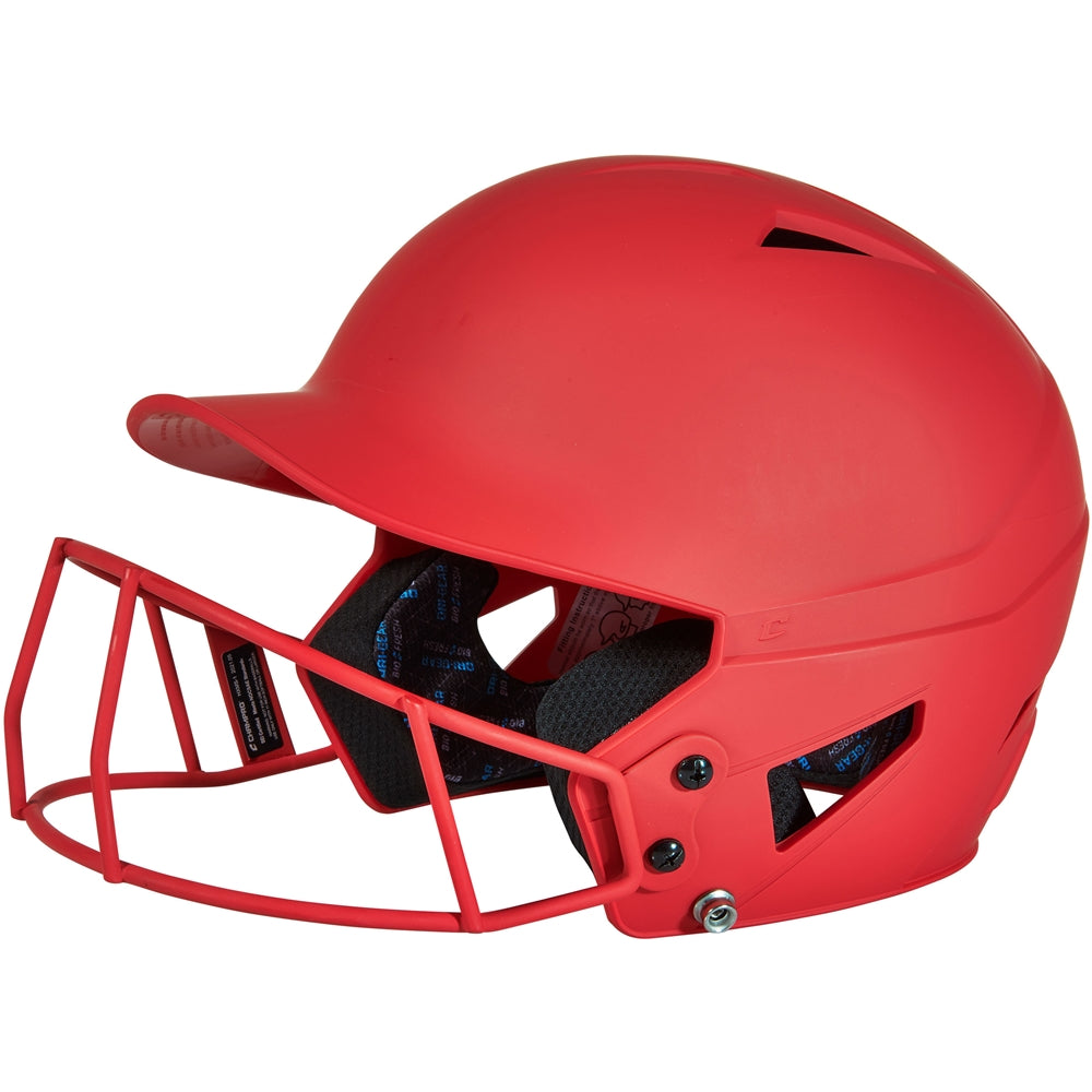 Champro-HX-Rise-Fastpitch-Batting-Helmet-Facemask-HXFPM-Scarlet-Front-View