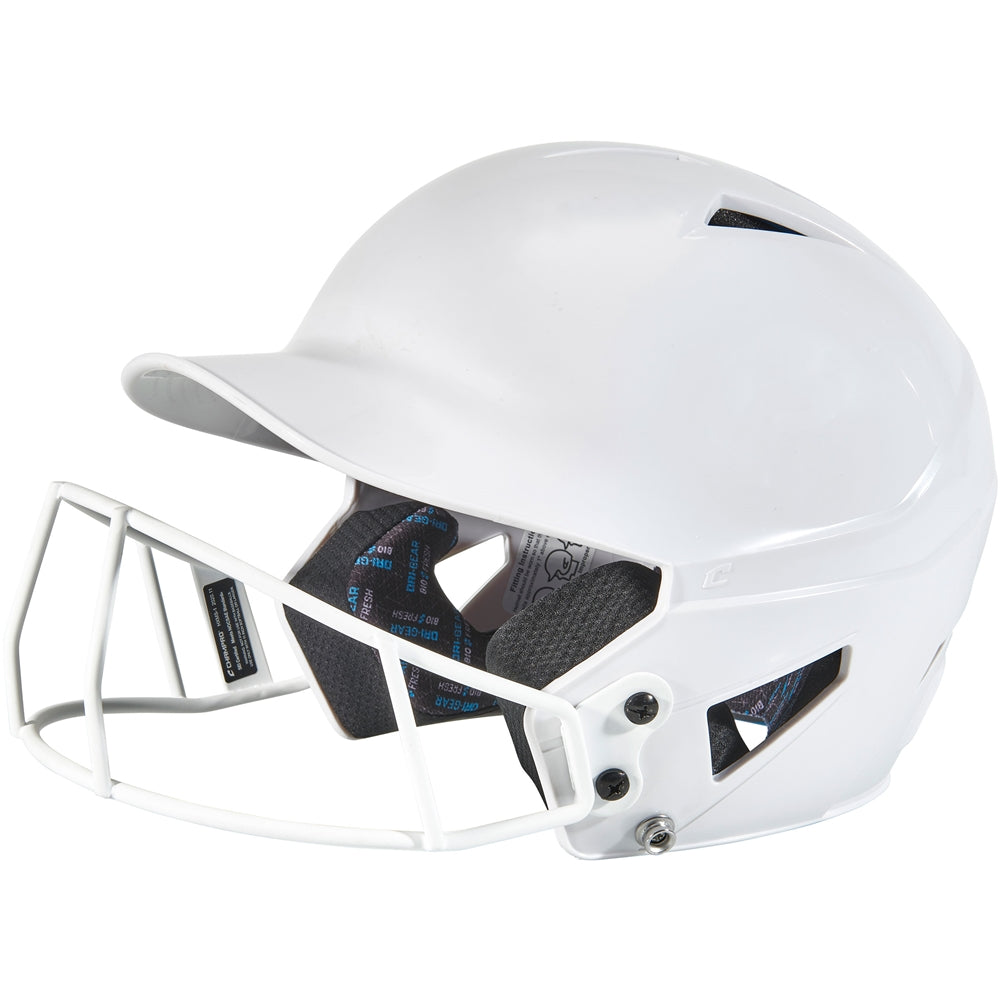 Champro-HX-Rookie-Fastpitch-T-Ball-Batting-Helmet-Facemask-HXFPU-White-Front-View