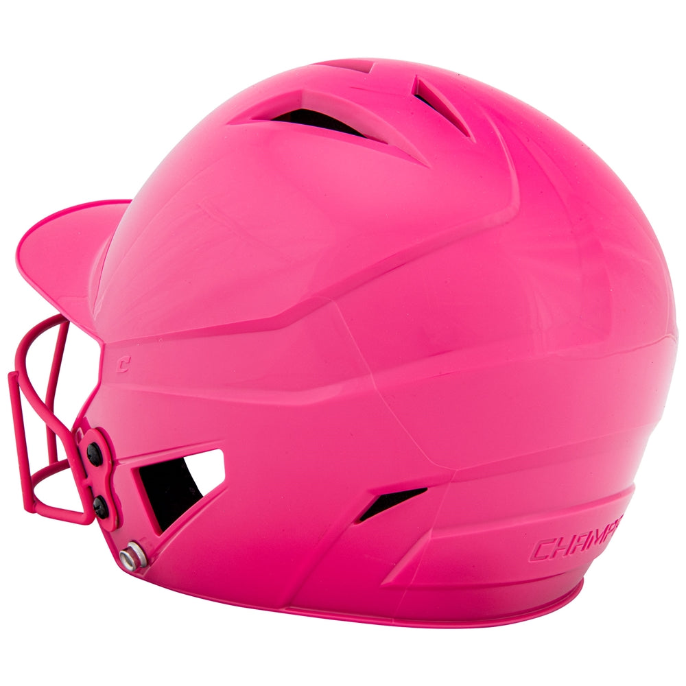 Champro-HX-Rookie-Fastpitch-Senior-Batting-Helmet-Facemask-HXFPU-Optic-Pink-Front-View