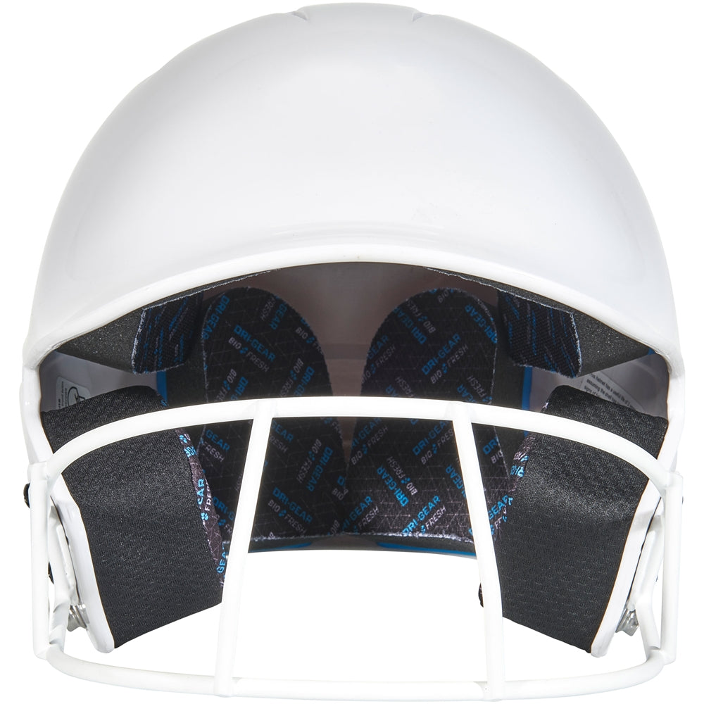 Champro-HX-Rookie-Fastpitch-T-Ball-Batting-Helmet-Facemask-HXFPU-White-Front-View