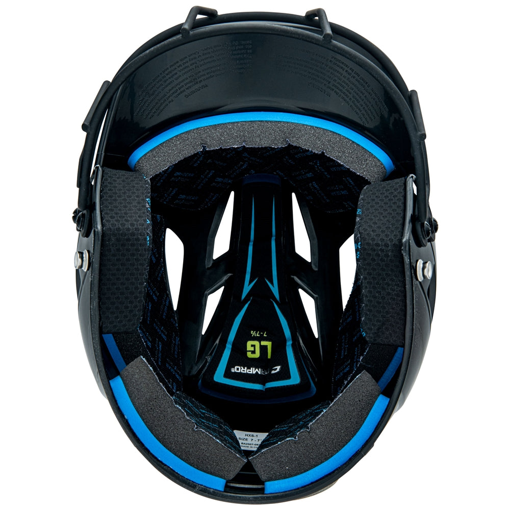 Champro-HX-Rookie-Fastpitch-Junior-Batting-Helmet-Facemask-HXFPU-Black-Front-View
