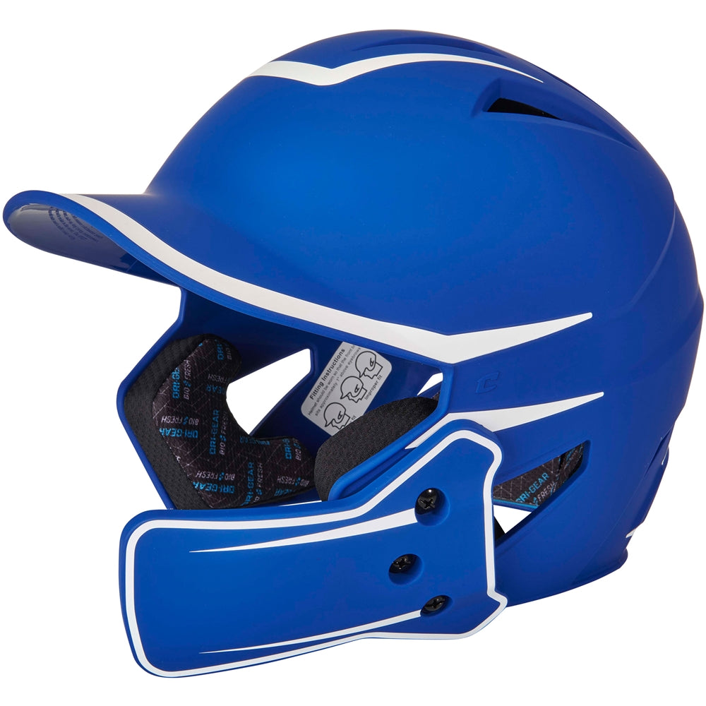 Champro-HX-Legend-Plus-Junior-Baseball-Helmet-Jaw-Guard-HXM2JG-Royal-White-Front-View