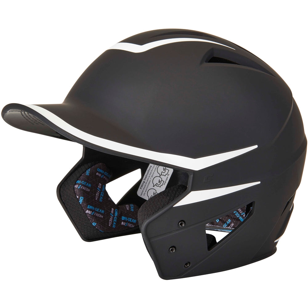 Champro-HX-Legend-Matte-Junior-Baseball-Helmet-HXM2-Black-White-Front-View