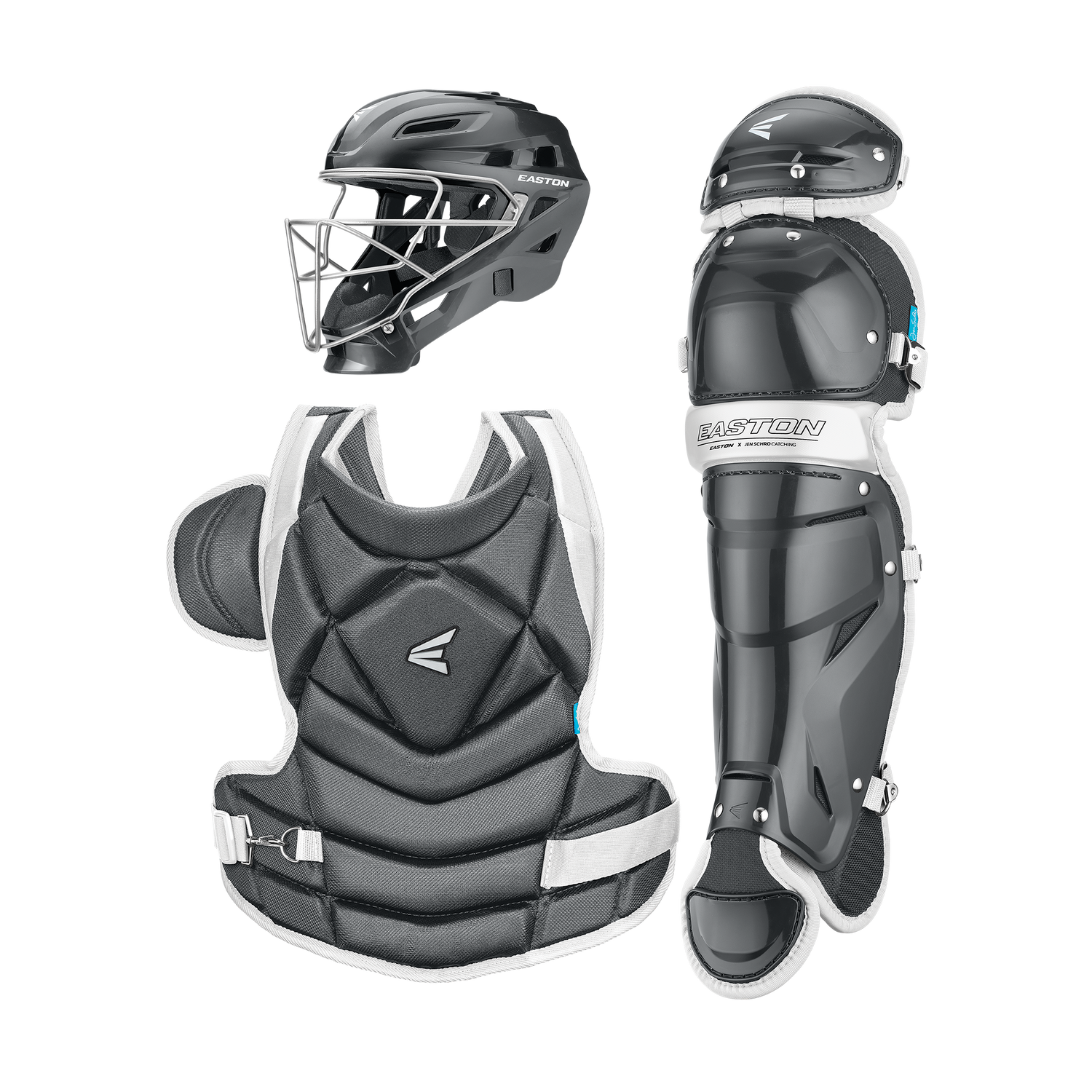 Easton-Jen-Schro-The-Fundamental-JSFUNDKITL-Large-Fastpitch-Catchers-Box-Set-Charcoal-Front-View