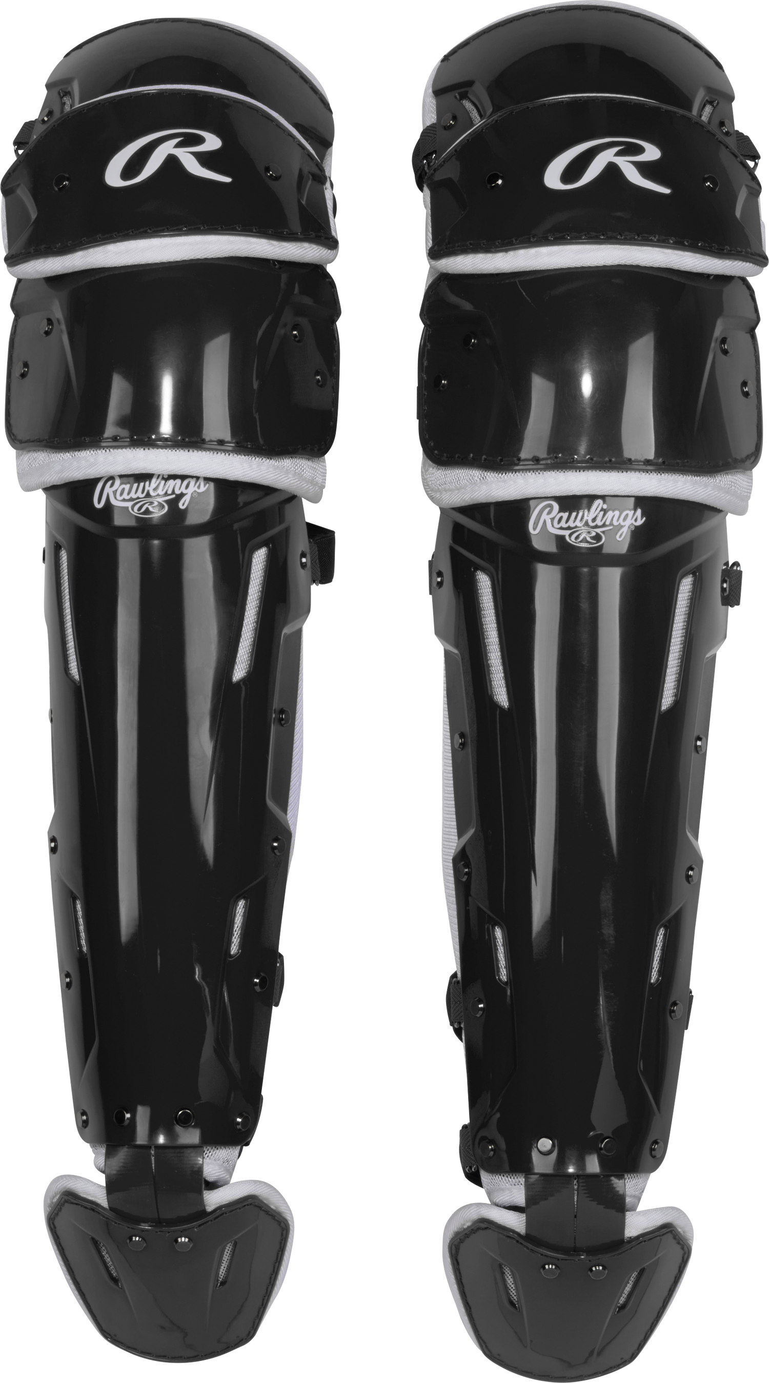 Rawlings-Mach-Pro-LGMCHPROL-Large-Catchers-Leg-Guards-Black-White-Front-View