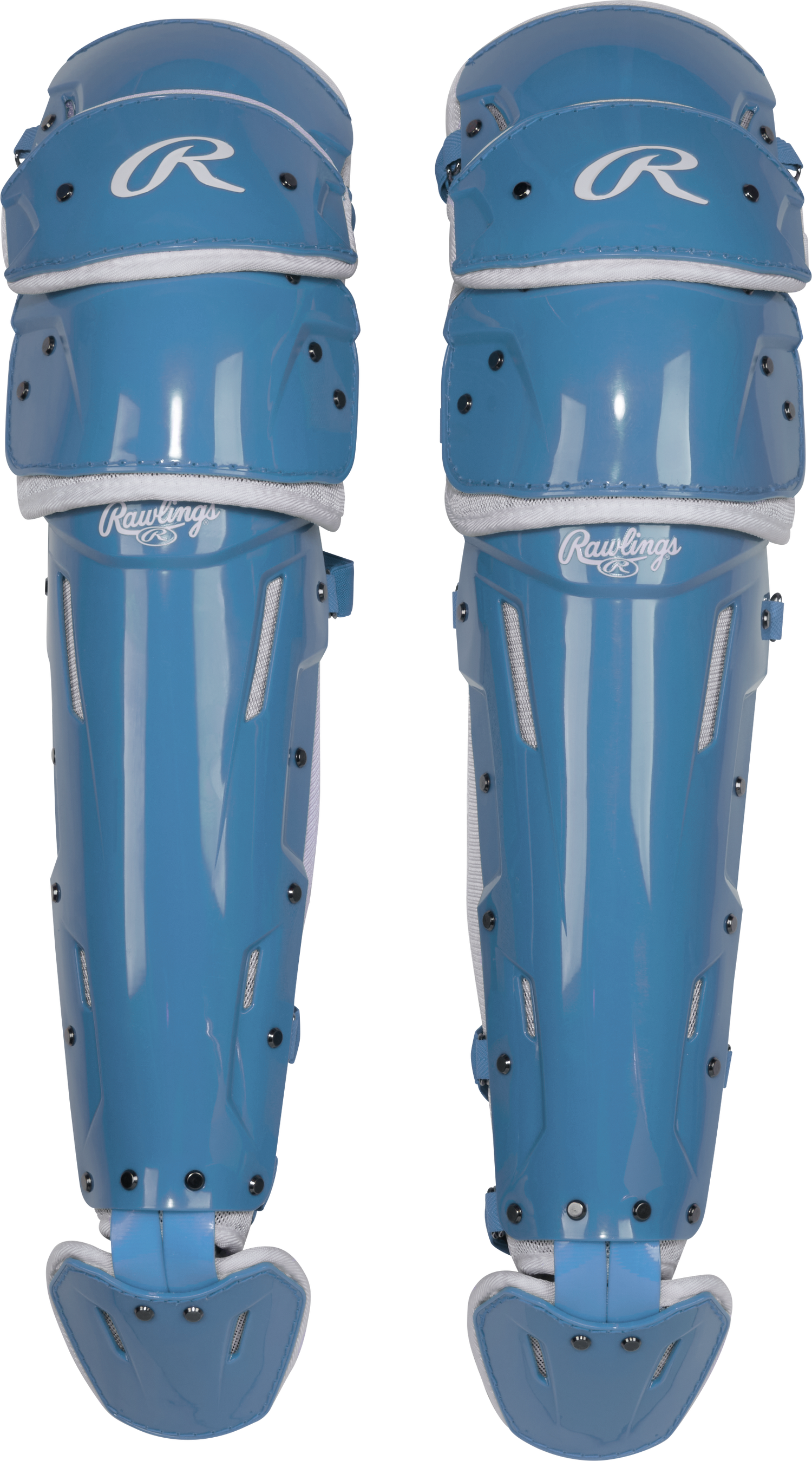 Rawlings-Mach-Pro-LGMCHPROL-Large-Catchers-Leg-Guards-Columbia-Blue-White-Front-View