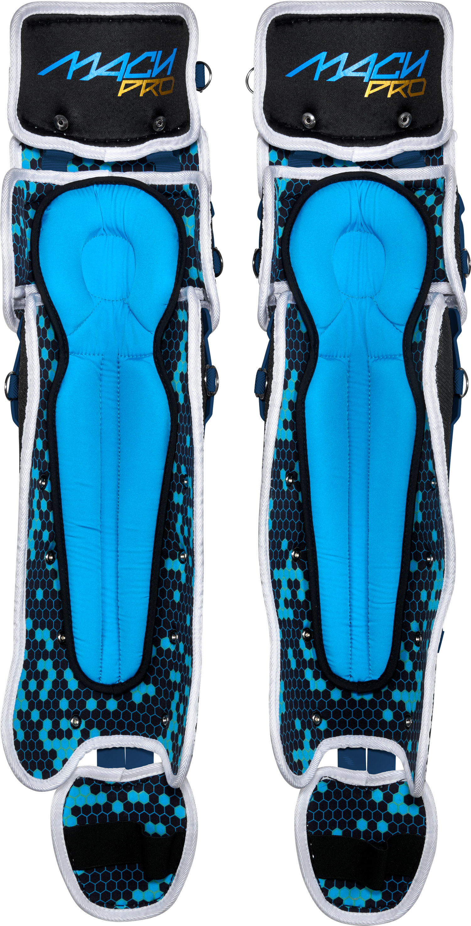 Rawlings-Mach-Pro-LGMCHPROL-Large-Catchers-Leg-Guards-Navy-White-Front-View