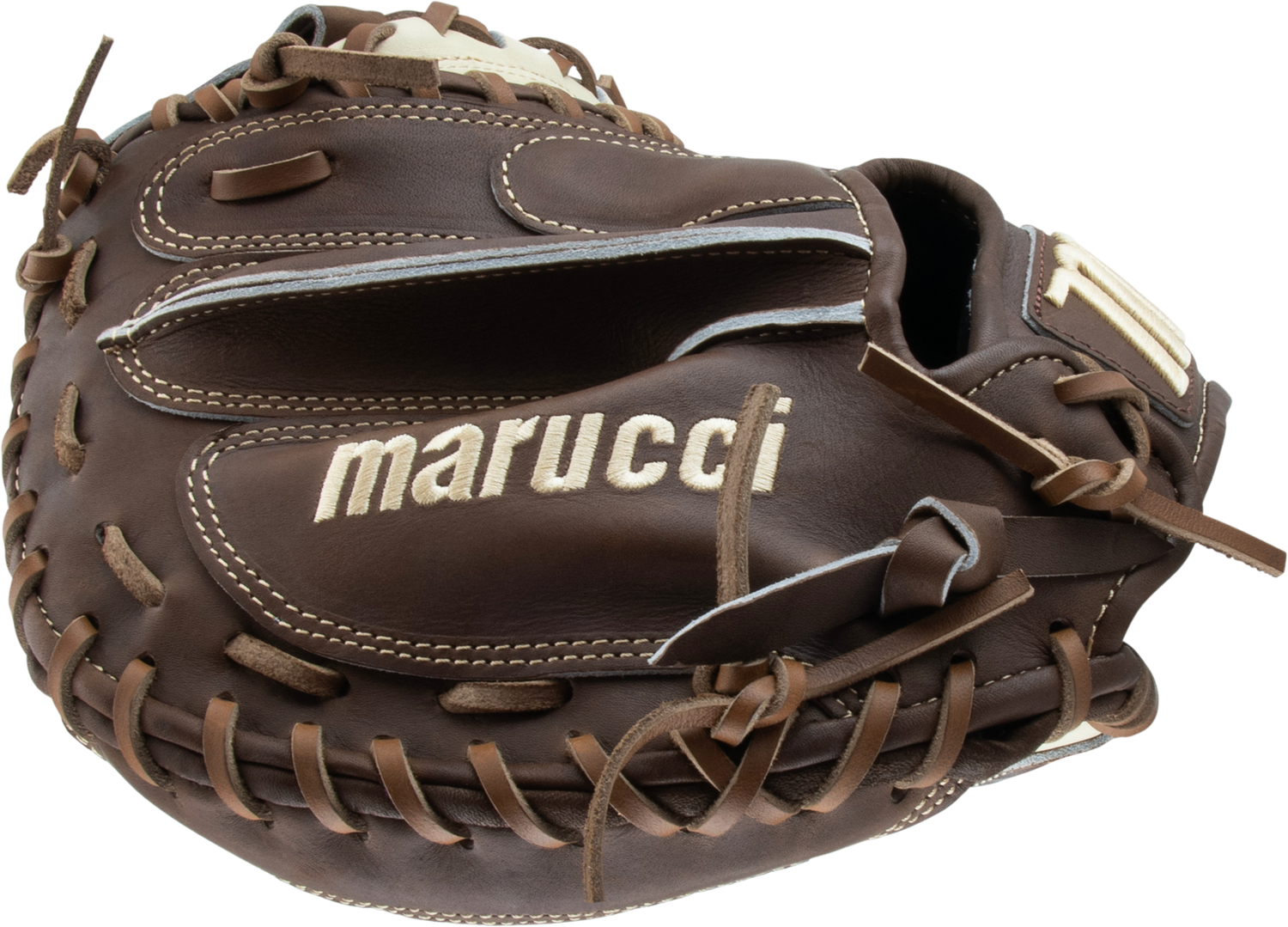 2025 Marucci Cypress 34" Baseball Catcher's Mitt MFG3CY240C1 with premium Japanese-tanned leather and M Type fit system for elite catchers.