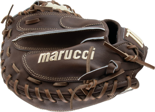 2025 Marucci Cypress 34" Baseball Catcher's Mitt MFG3CY240C1 with premium Japanese-tanned leather and M Type fit system for elite catchers.