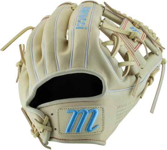 2025 Marucci Cypress 11 1/2" Infielder's Baseball Glove MFG3CY43A2 with premium Japanese-tanned leather and M Type fit system for superior comfort and durability.