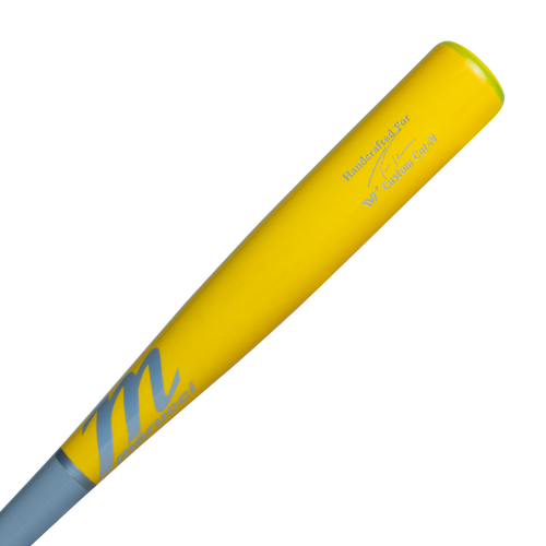 2025 Marucci TVT Trea Turner Pro Puck Knob Maple Wood Baseball Bat MVE4TVTP-GG/BY with large barrel, thin handle, and hockey-puck knob for optimal control and speed.