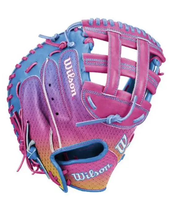wilson-a1000-momentom-wbg25301rt33-blue-pink-gradient-33-inch-fpcm33-fastpitch-softball-catchers-mitt-back