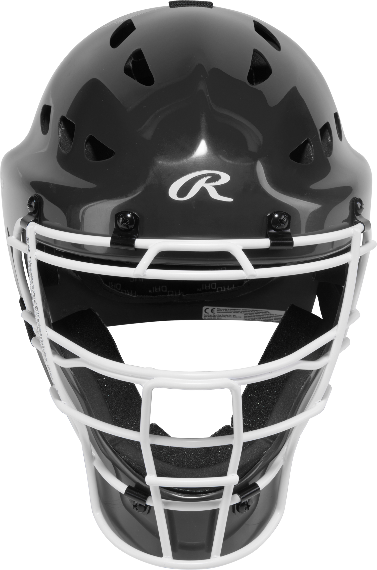 Rawlings-Players-3-Series-PLYCS3Y-Youth-Catchers-Set-Helmet-Chest-Protector-Leg-Guards-Black-White-Front-View