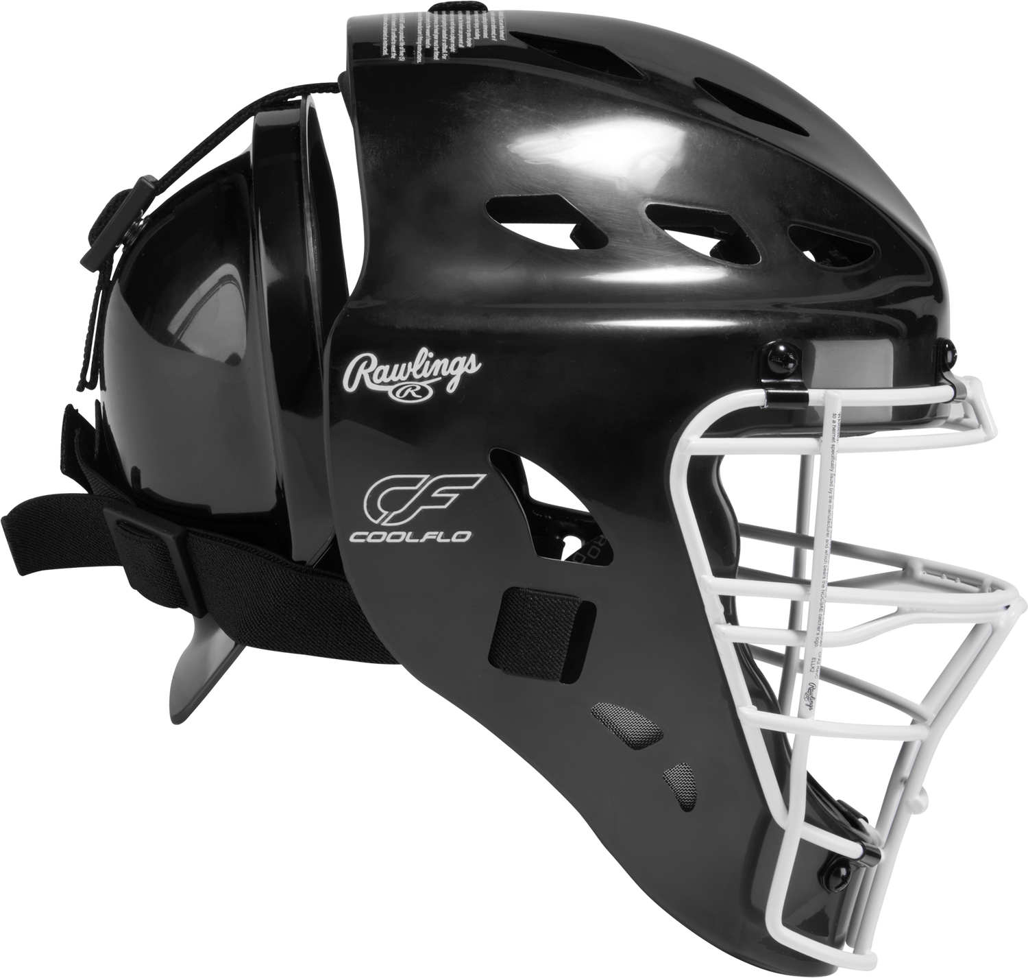Rawlings-Players-3-Series-PLYCS3Y-Youth-Catchers-Set-Helmet-Chest-Protector-Leg-Guards-Black-White-Front-View