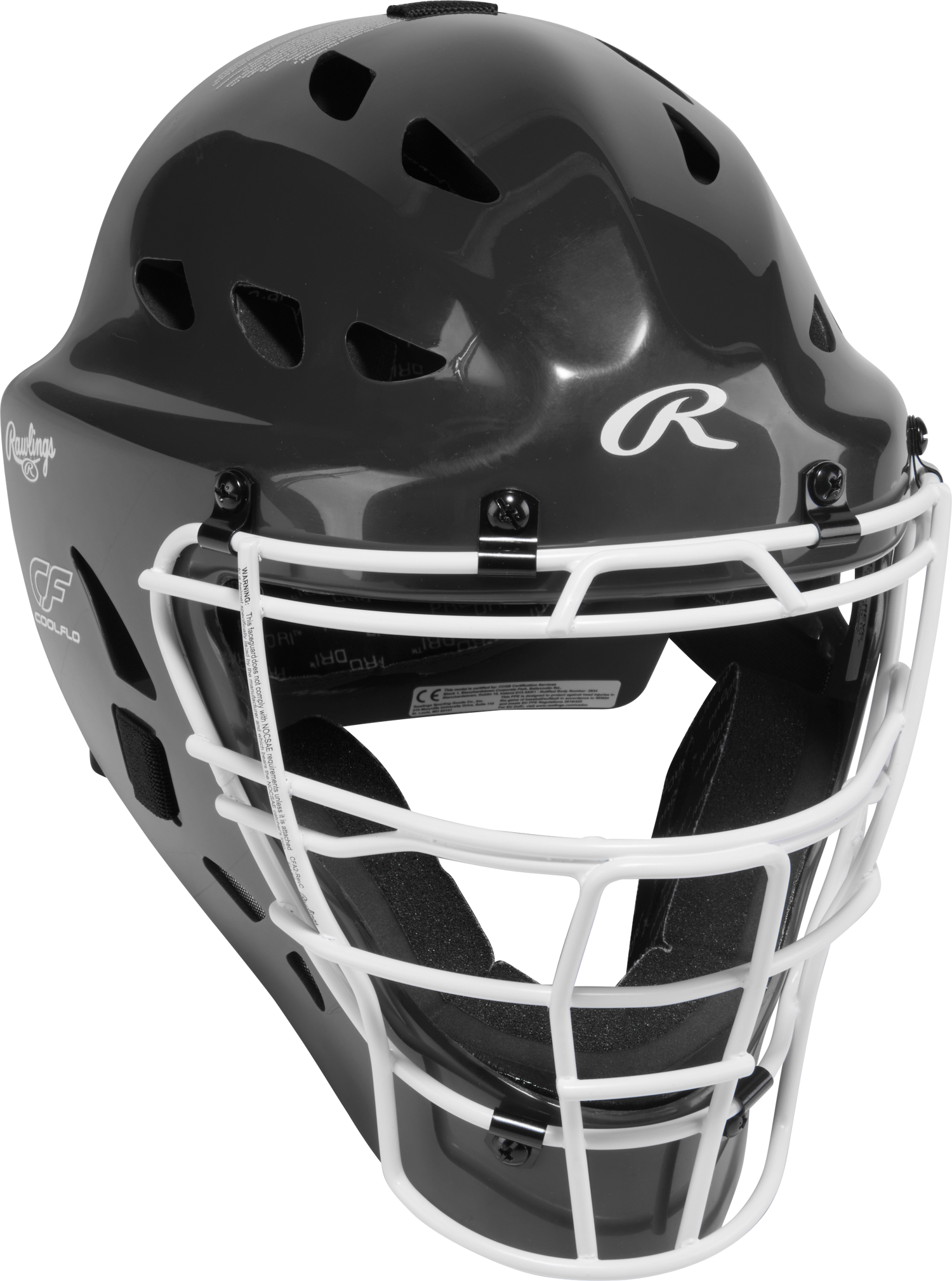 Rawlings-Players-3-Series-PLYCS3Y-Youth-Catchers-Set-Helmet-Chest-Protector-Leg-Guards-Black-White-Front-View