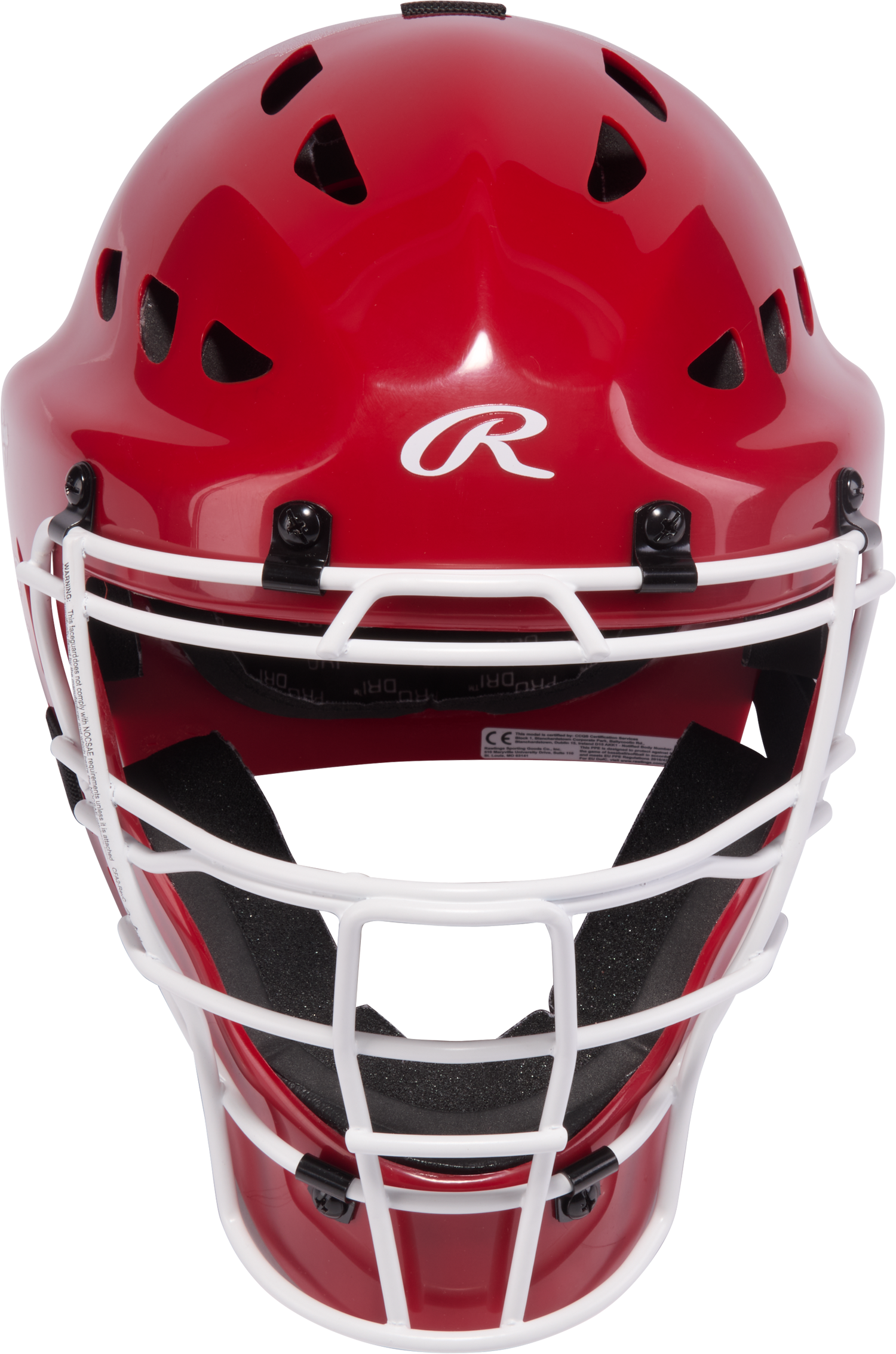 Rawlings-Players-3-Series-PLYCS3T-T-Ball-Catchers-Set-Helmet-Chest-Protector-Leg-Guards-Scarlet-White-Front-View