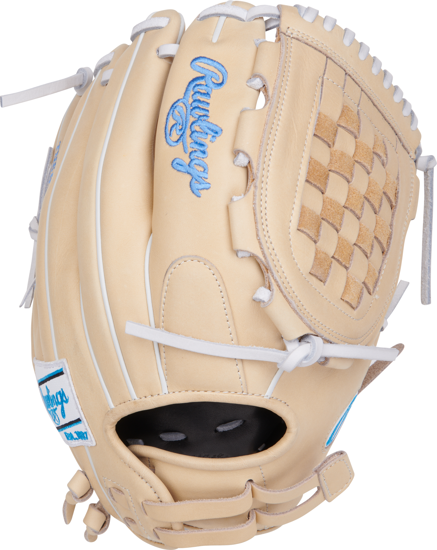 Rawlings-Heart-of-the-Hide-PRO125SB-3C-12-5-Inch-Camel-White-Basket-Web-Fastpitch-Softball-Glove-Front-Back-View