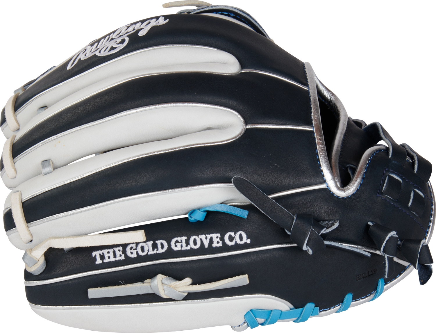 Rawlings-Heart-of-the-Hide-PRO715SB-6N-11-75-Inch-Navy-White-Columbia-Blue-Fastpitch-Softball-Infield-Glove-Front-Back-View