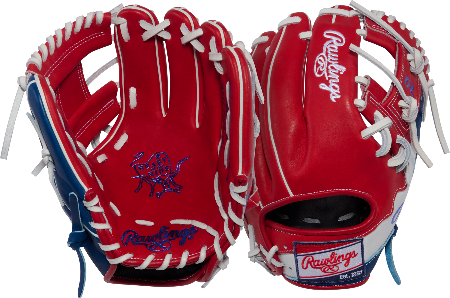 rawlings-pror204-2srw-red-white-blue-heart-of-the-hide-baseball-glove-dual